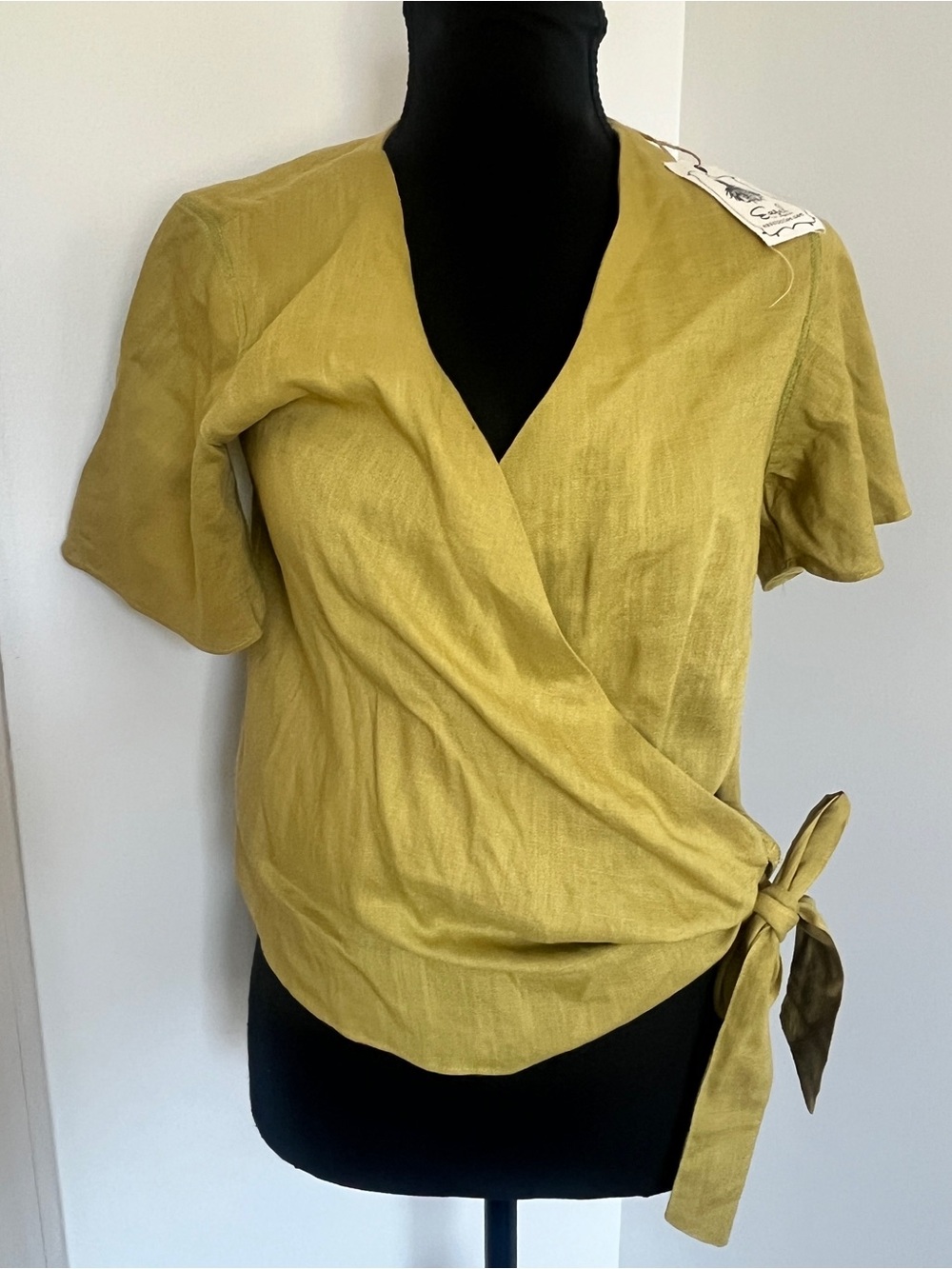 NWT Easel Los Angeles Linen Blend Wrap Top – Size S Boho Western Coastal